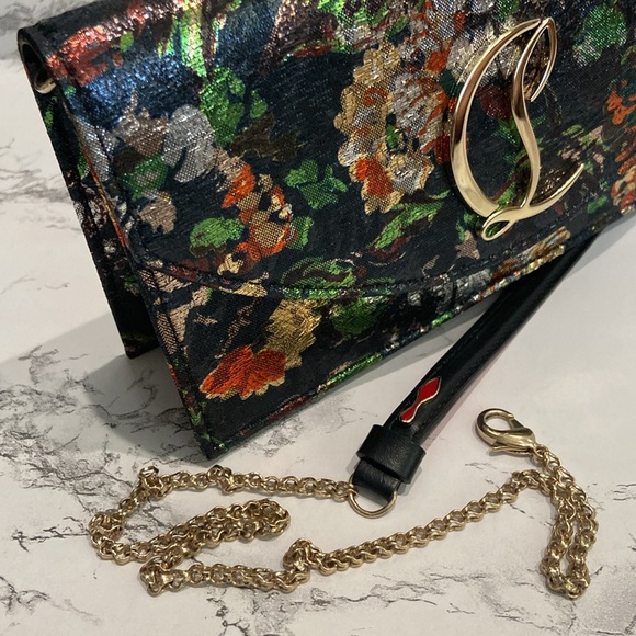 NWT Christian Louboutin Loubi54 Tissu Lamé Sevillana Handbag - Picture 10 of 13